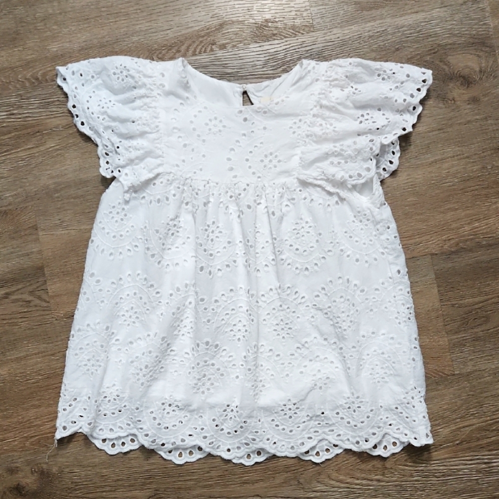 Vanilla Bay White Eyelet Women's Top Size Small